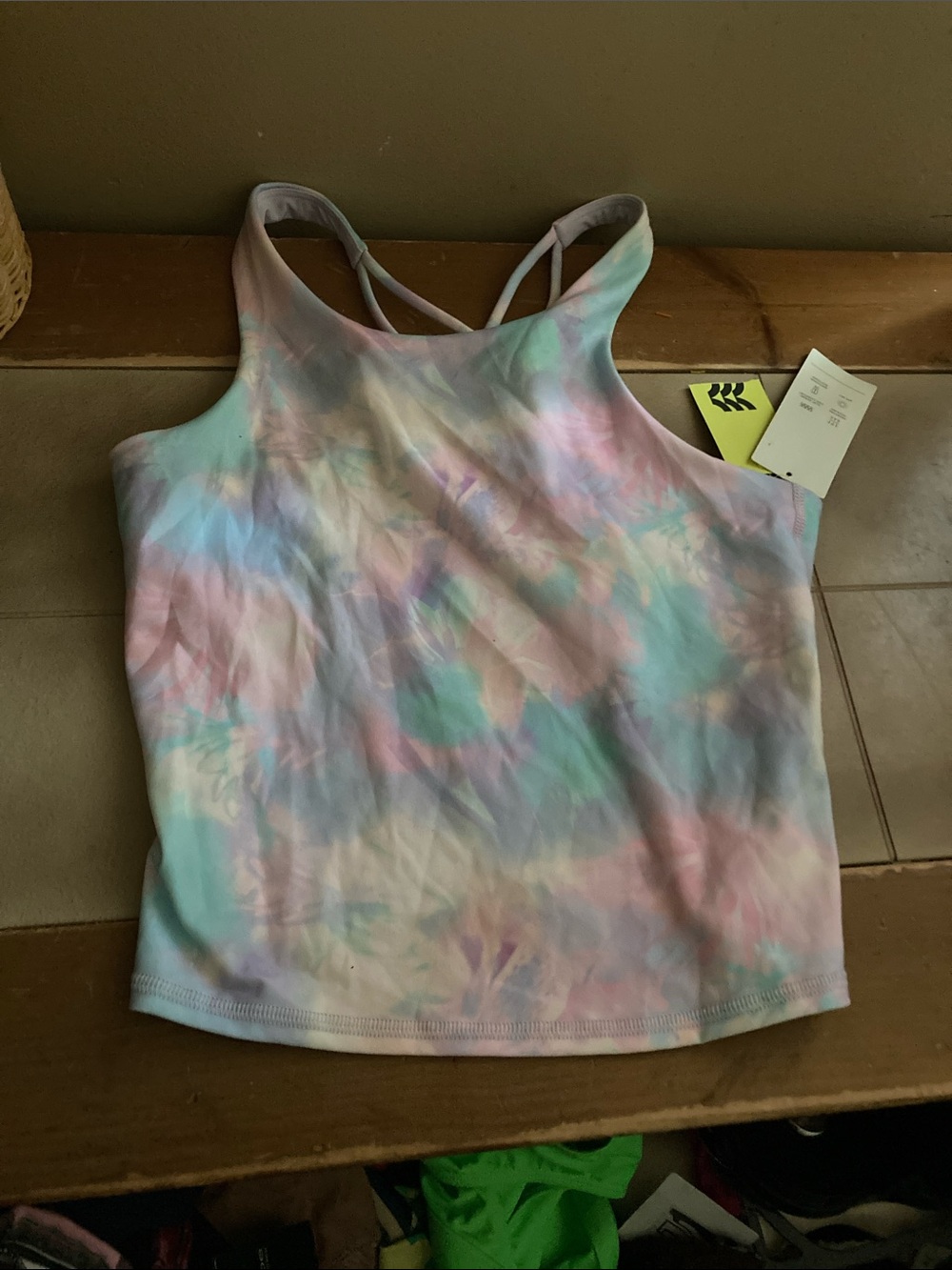 All in Motion Girls Pastel Tie-Dye Tank Top‎ — Athletic Crop 14 NWT